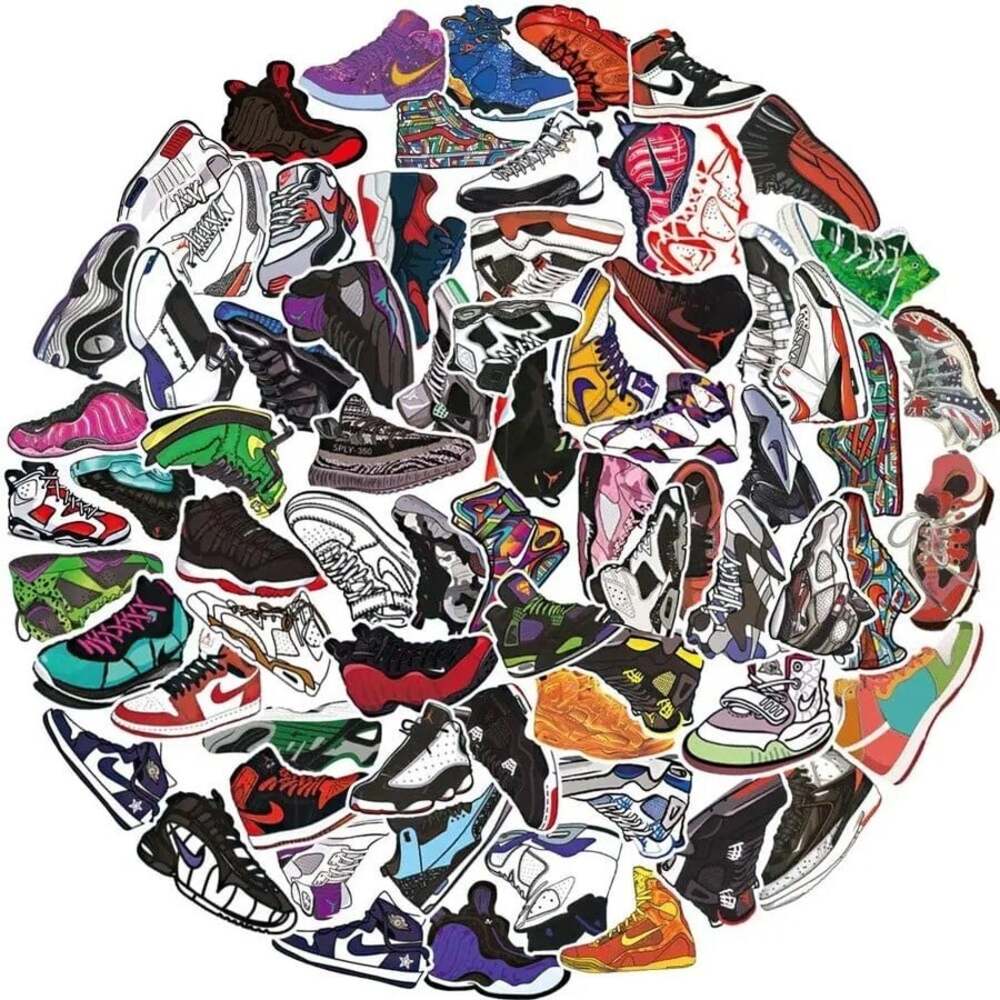Lot Of 100 Unbranded Vinyl Nike Jordan Sneaker Stickers